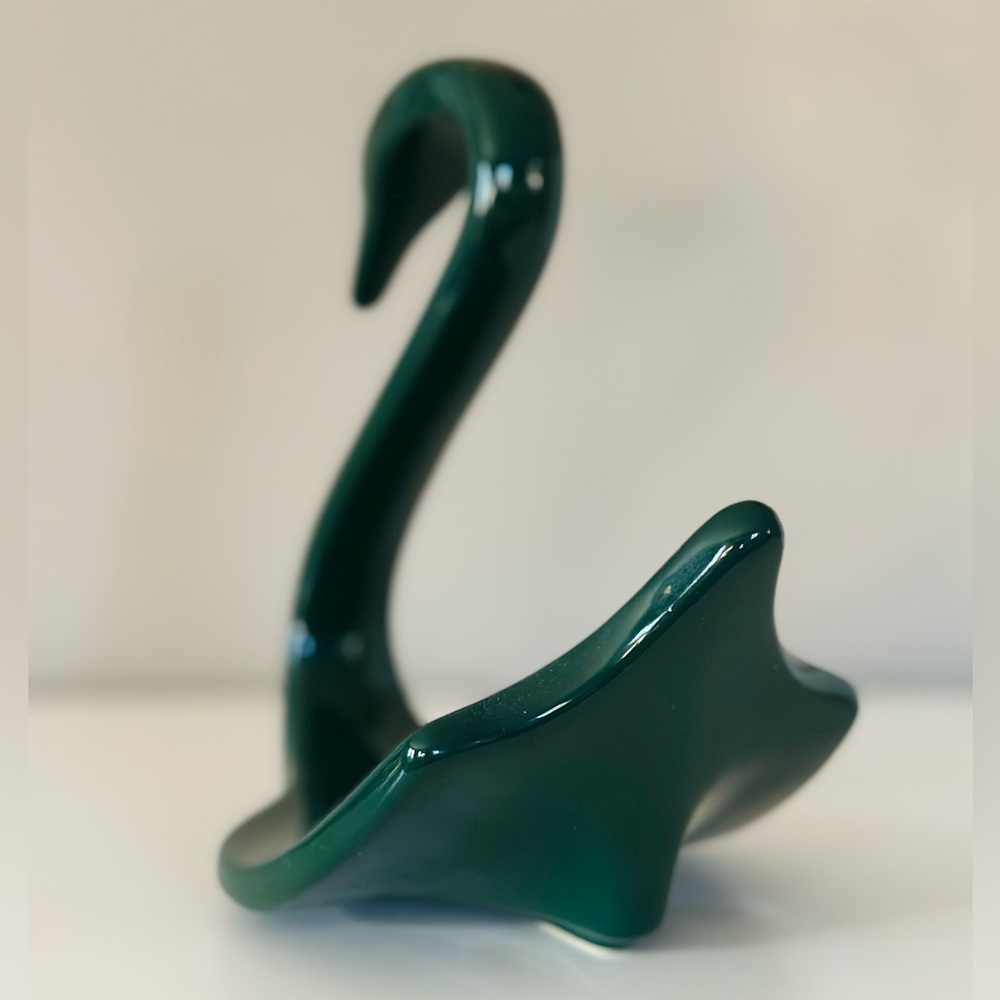 GREEN SALE 🍀 Dark green ceramic swan - Picture 9 of 12
